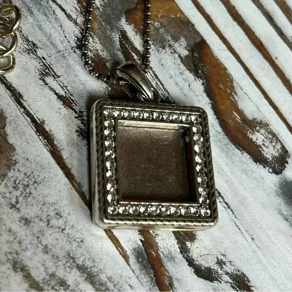 Brighton Picture Frame Rhinestone Locket Pendant Necklace NWT - Picture 2 of 12